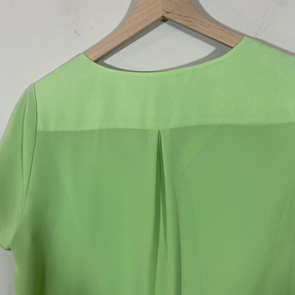 Pendleton Lime Green Short Sleeve Blouse Top Lightweight Sz 8 - Picture 8 of 9